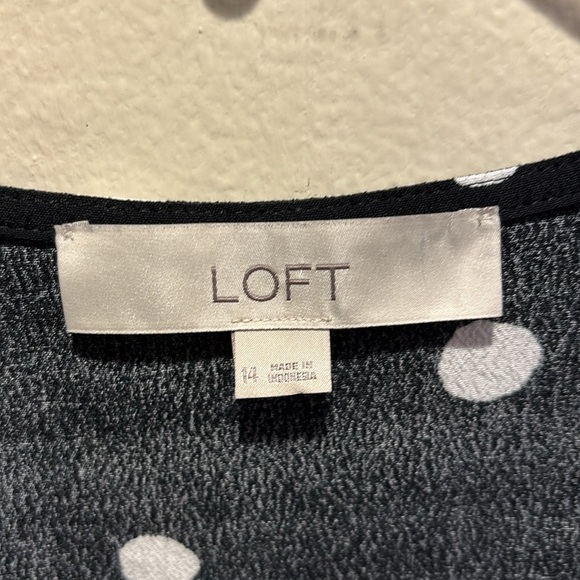 LOFT Black and White Polka Dot Blouse - Picture 2 of 3